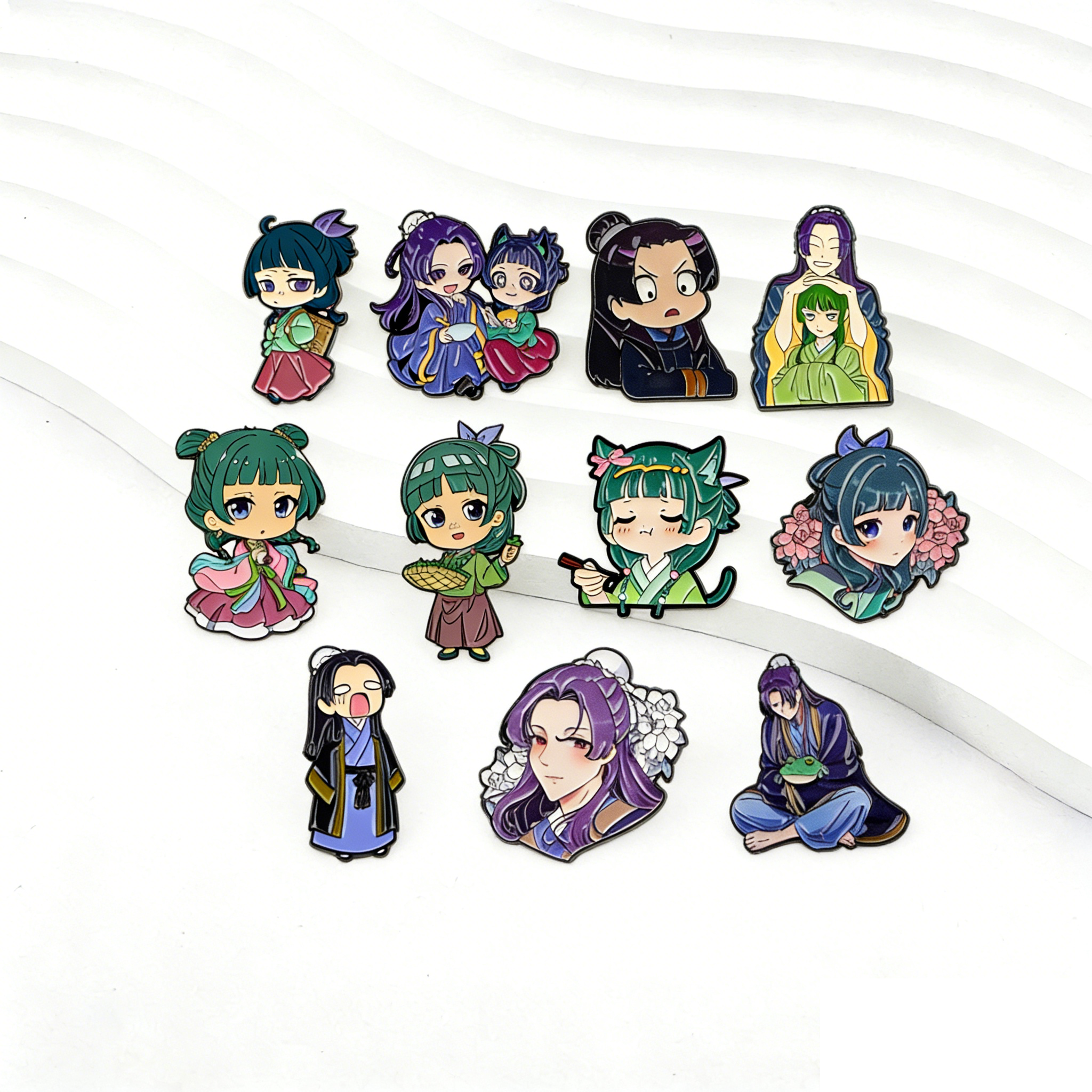 Embroidery Illustration - Cute Boy Girl Enamel Pins Anime