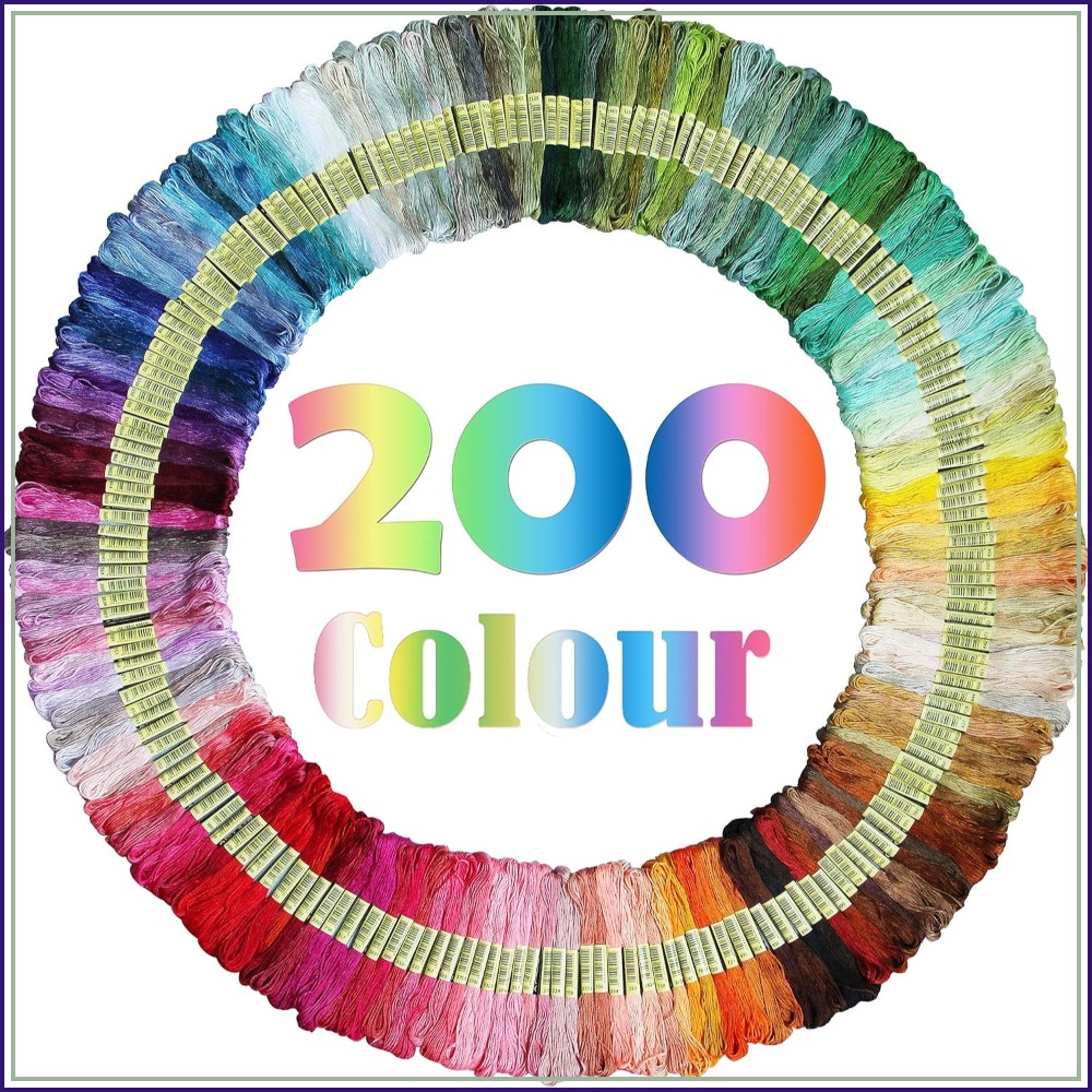 Embroidery Floss - 200 Colors Embroidery Thread Set, 8m