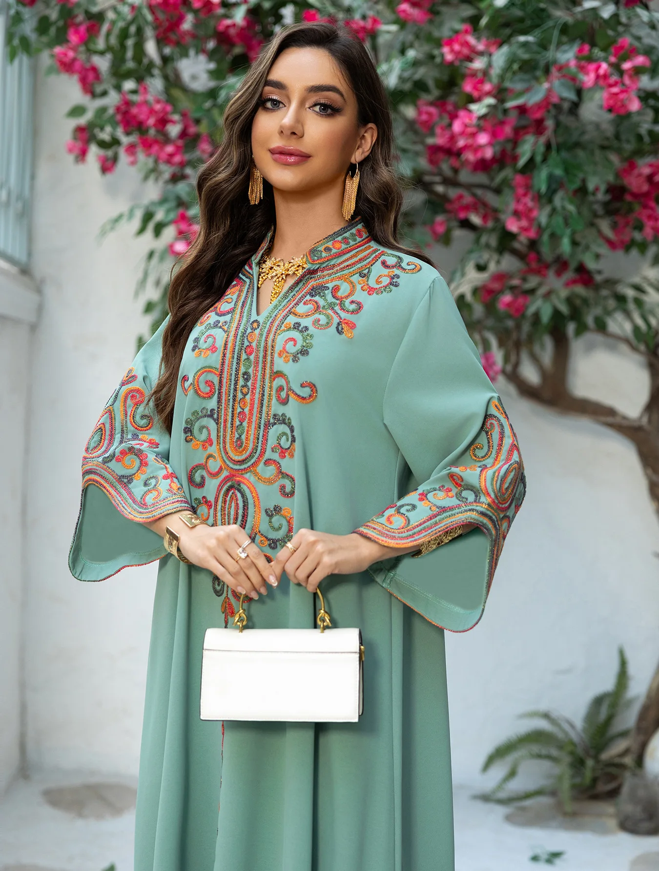 Embroidery Arabic - Eid Abayas Middle East Turkey Kaftan