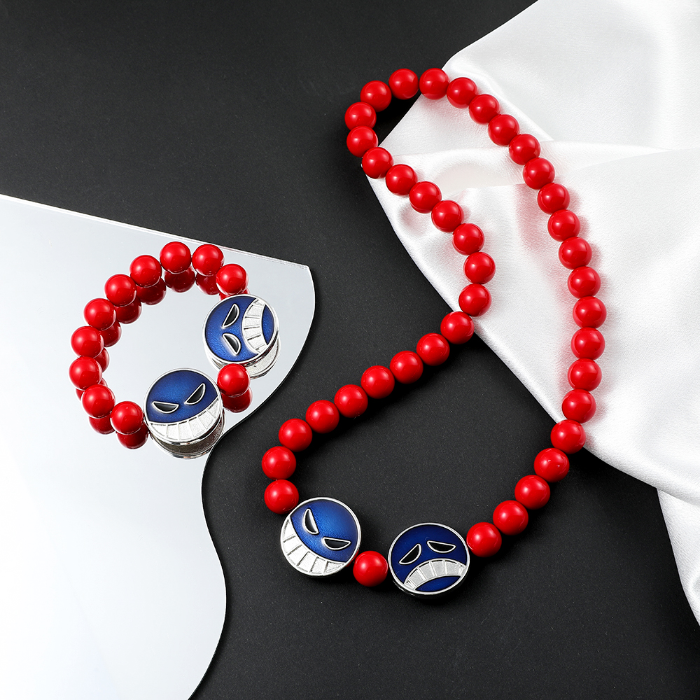 Anime Red Beads Face Bracelet  - مراجعة Embroidery Illustration وسعره