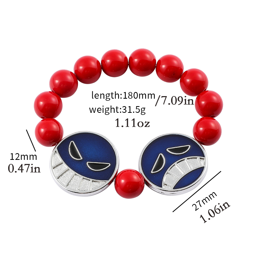 Anime Red Beads Face Bracelet  - مراجعة Embroidery Illustration وسعره