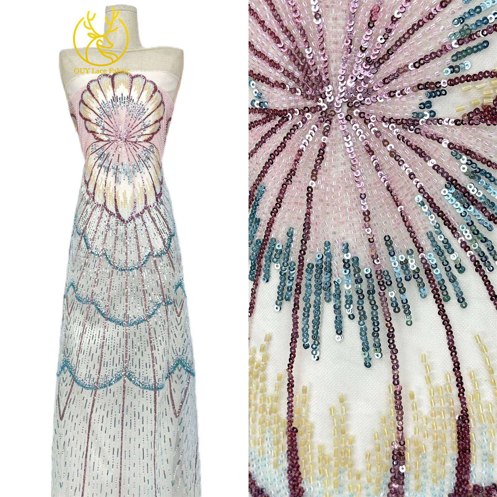 Hot Sale Luxury Sequins Embroi - مراجعة Embroidery Net Dress وسعره