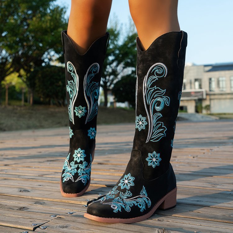Retro Women Boot Fashion Women - مراجعة Embroidery Ideas وسعره