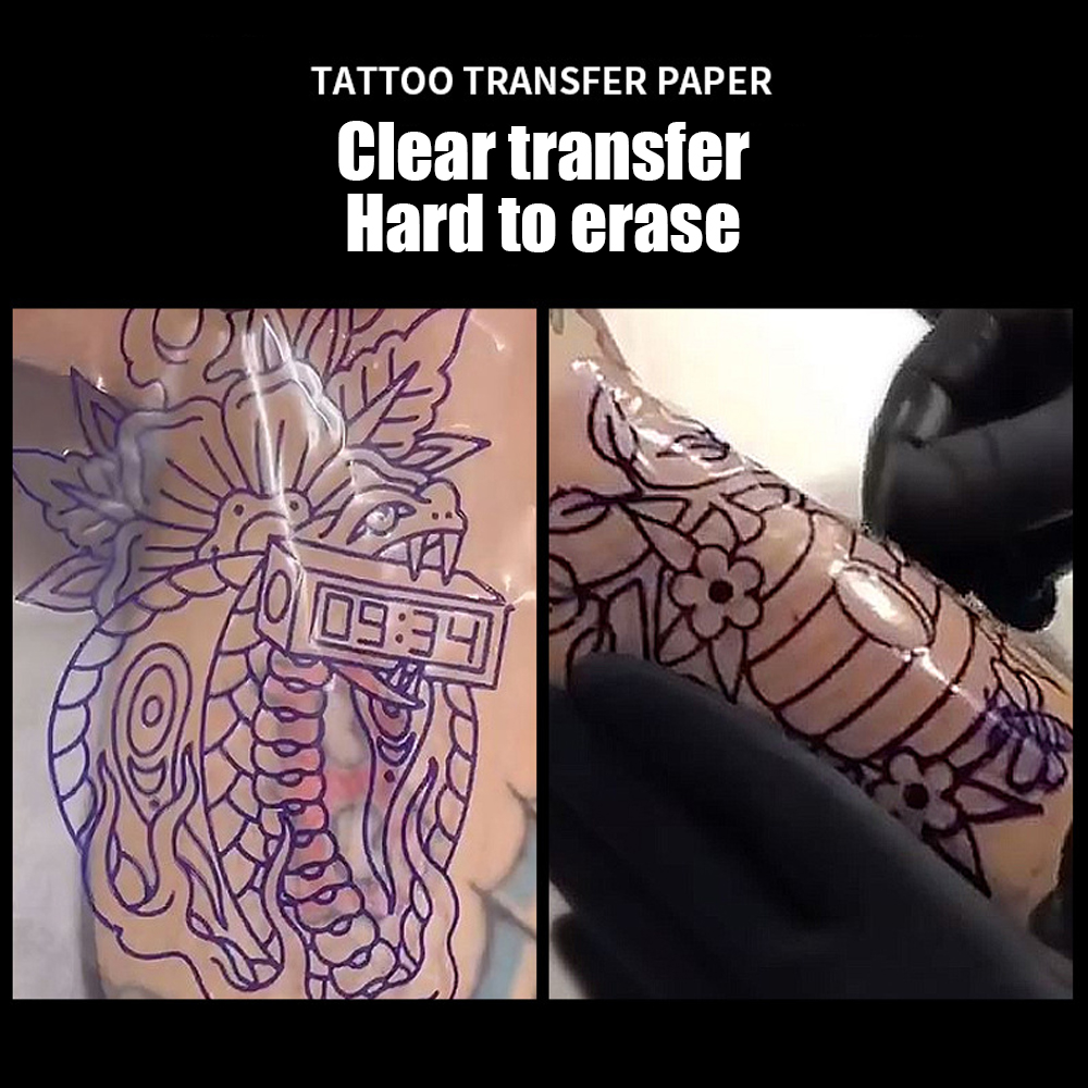 50PCS Transparent Tattoo Trans - مراجعة Transfer Paper Carbon وسعره
