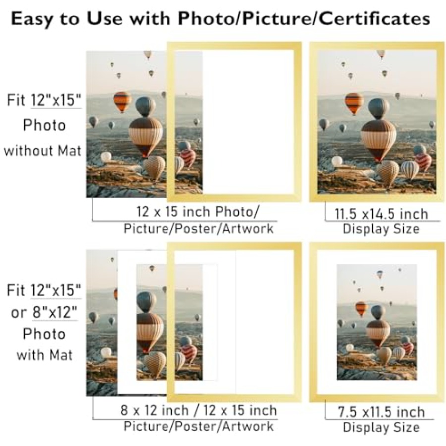 12x15 Picture Frame with Mat,  - مراجعة Frame Display Wood وسعره