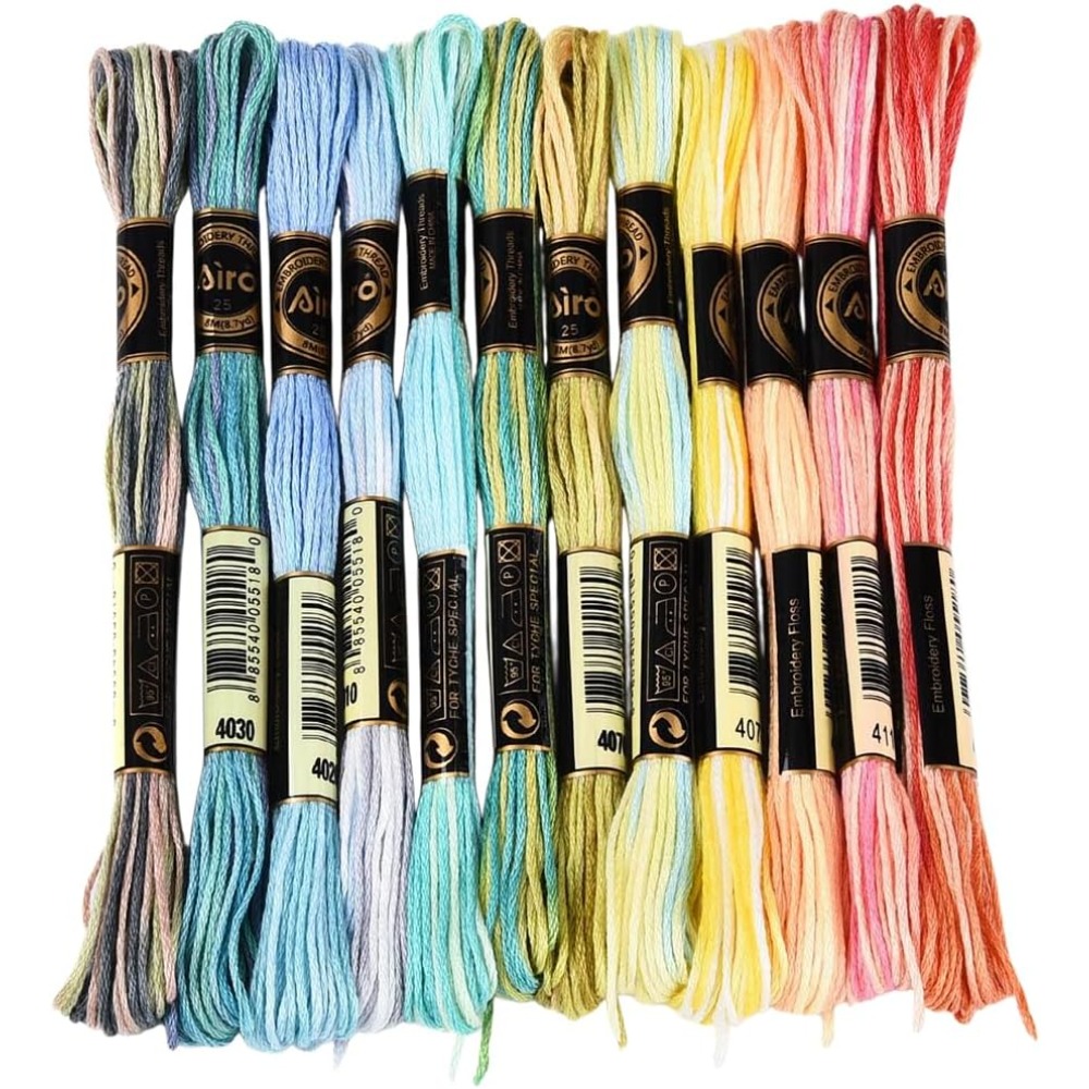 12 Skeins 105 Yards 6 Ply Vari - مراجعة Embroidery Floss وسعره