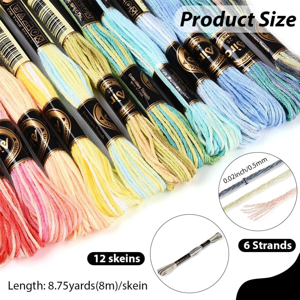 12 Skeins 105 Yards 6 Ply Vari - مراجعة Embroidery Floss وسعره