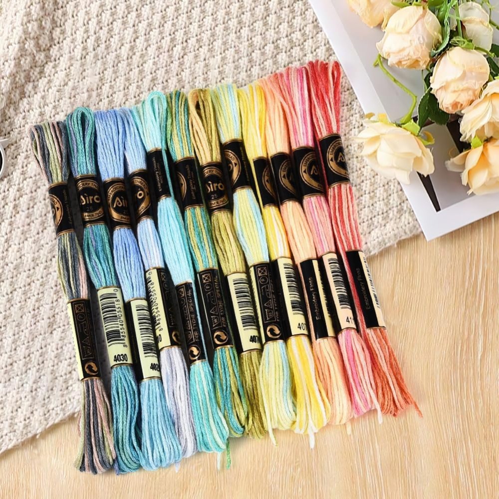 12 Skeins 105 Yards 6 Ply Vari - مراجعة Embroidery Floss وسعره
