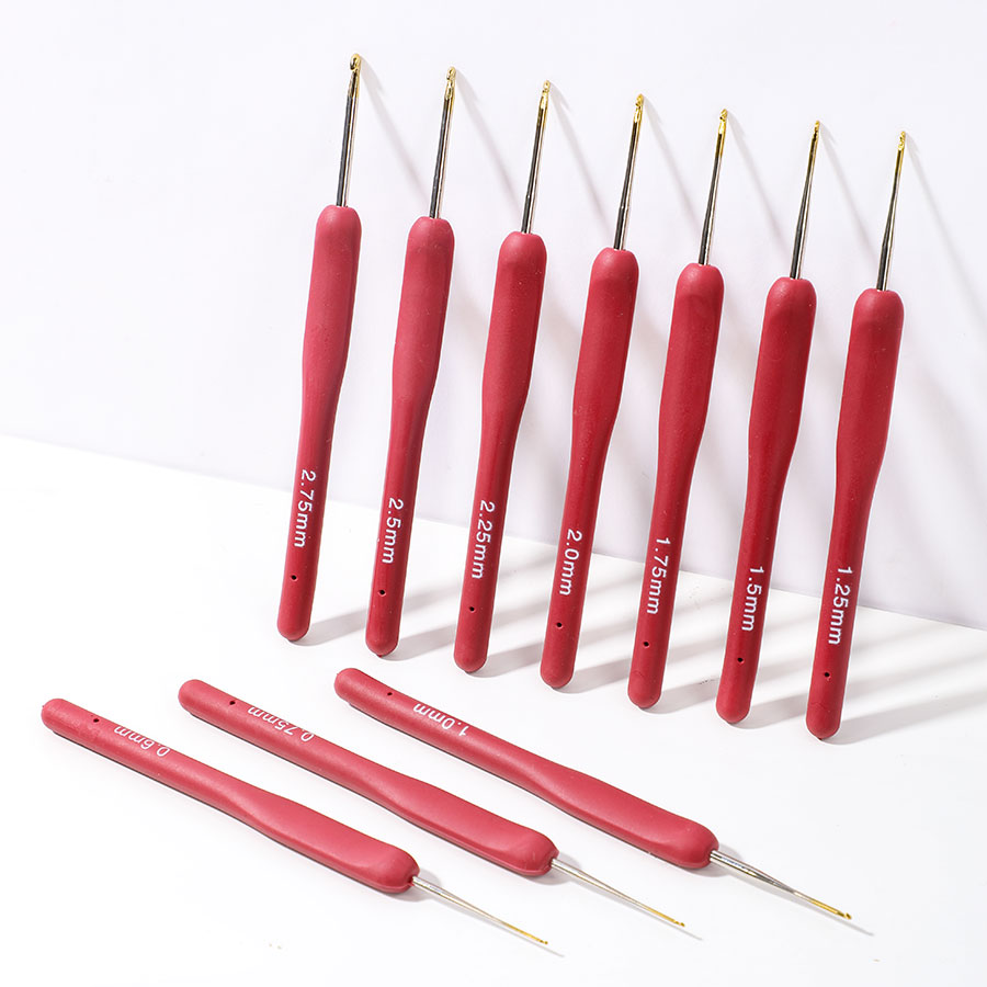 10pcs Red Crochet Set Kit Sili - مراجعة Embroidery Needle وسعره