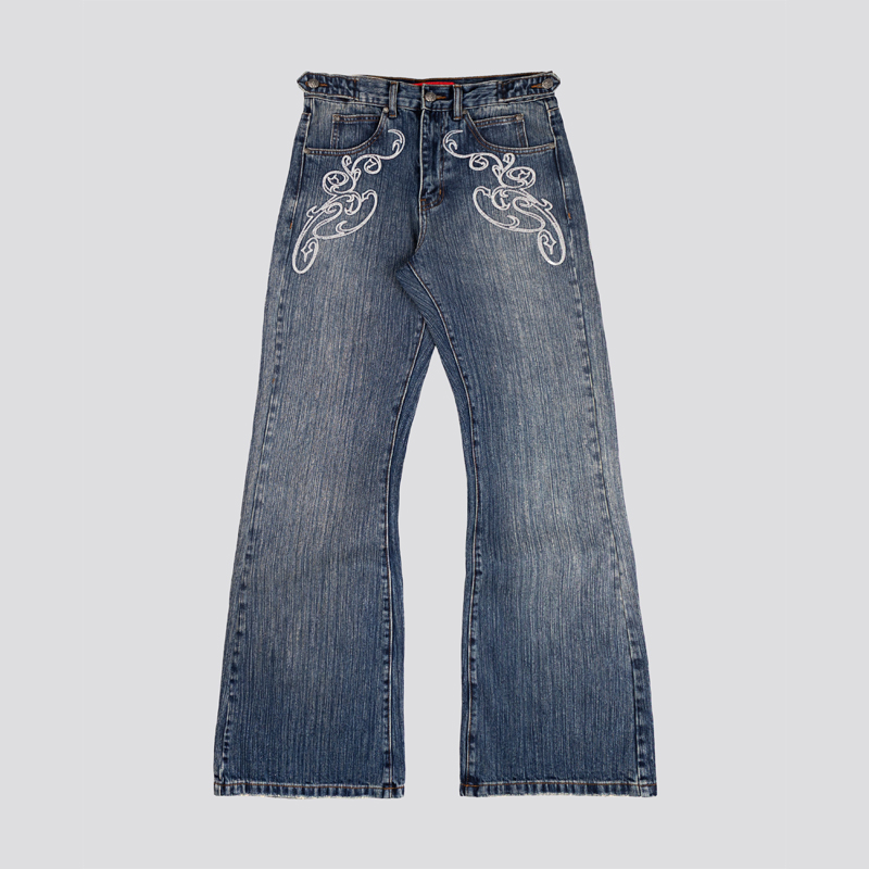 Y2k Blue Opening Bootcut Jeans - مراجعة Embroidery On Jeans وسعره