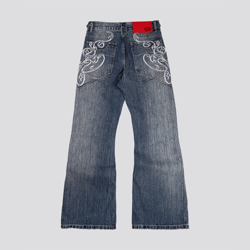 Y2k Blue Opening Bootcut Jeans - مراجعة Embroidery On Jeans وسعره