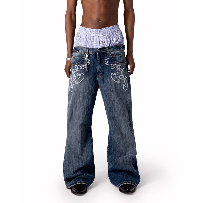 Y2k Blue Opening Bootcut Jeans - مراجعة Embroidery On Jeans وسعره