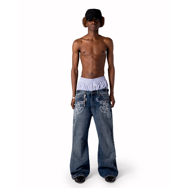 Y2k Blue Opening Bootcut Jeans - مراجعة Embroidery On Jeans وسعره