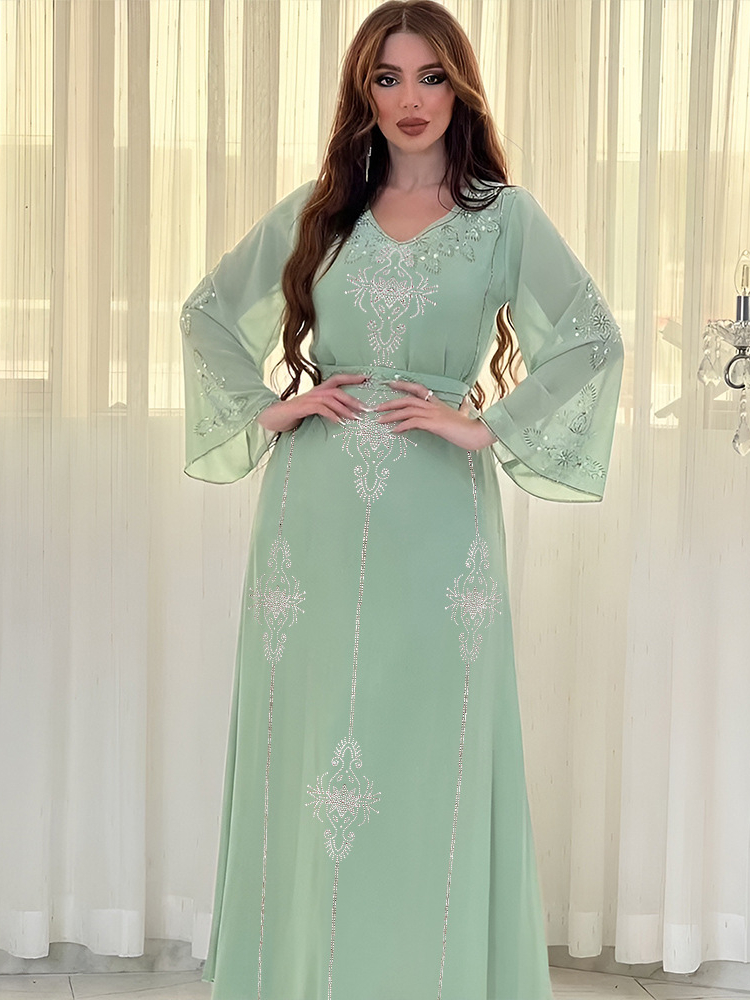 Eid Jalabiya Muslim Abaya Part - مراجعة Embroidery Arabic وسعره