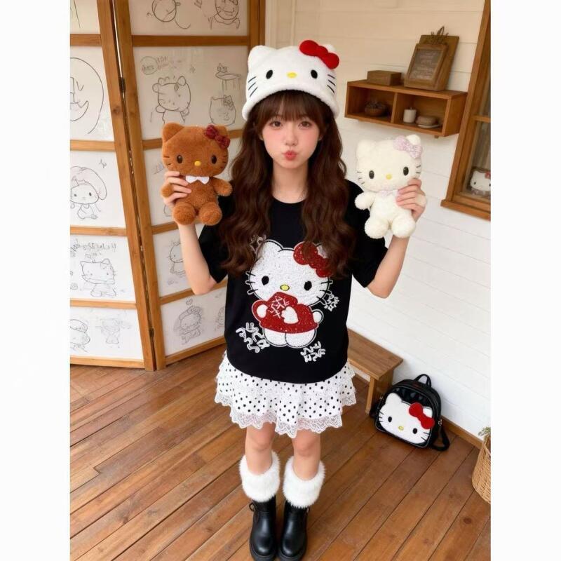 Cute Short-Sleeved Hello Kitty - مراجعة Embroidery Shirt وسعره