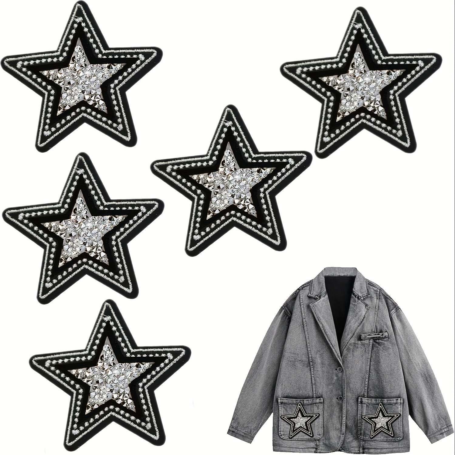 5 PCS Black and White Twinkle  - مراجعة Embroidery On Jeans وسعره