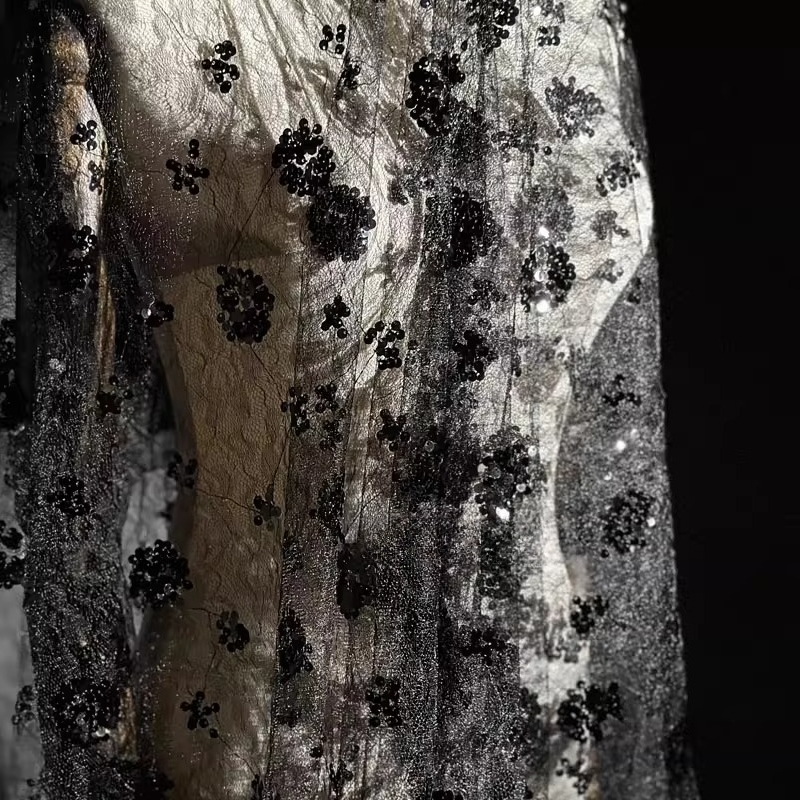 Lace Flower Embroidery Sequine - مراجعة Embroidery Net Dress وسعره