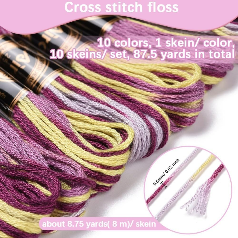 6 Strands Purple Variegated Em - مراجعة Embroidery Floss وسعره