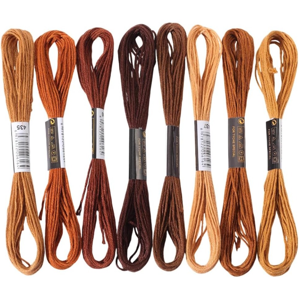 8 Skeins 6 Strands Brown Embro - مراجعة Embroidery Floss وسعره
