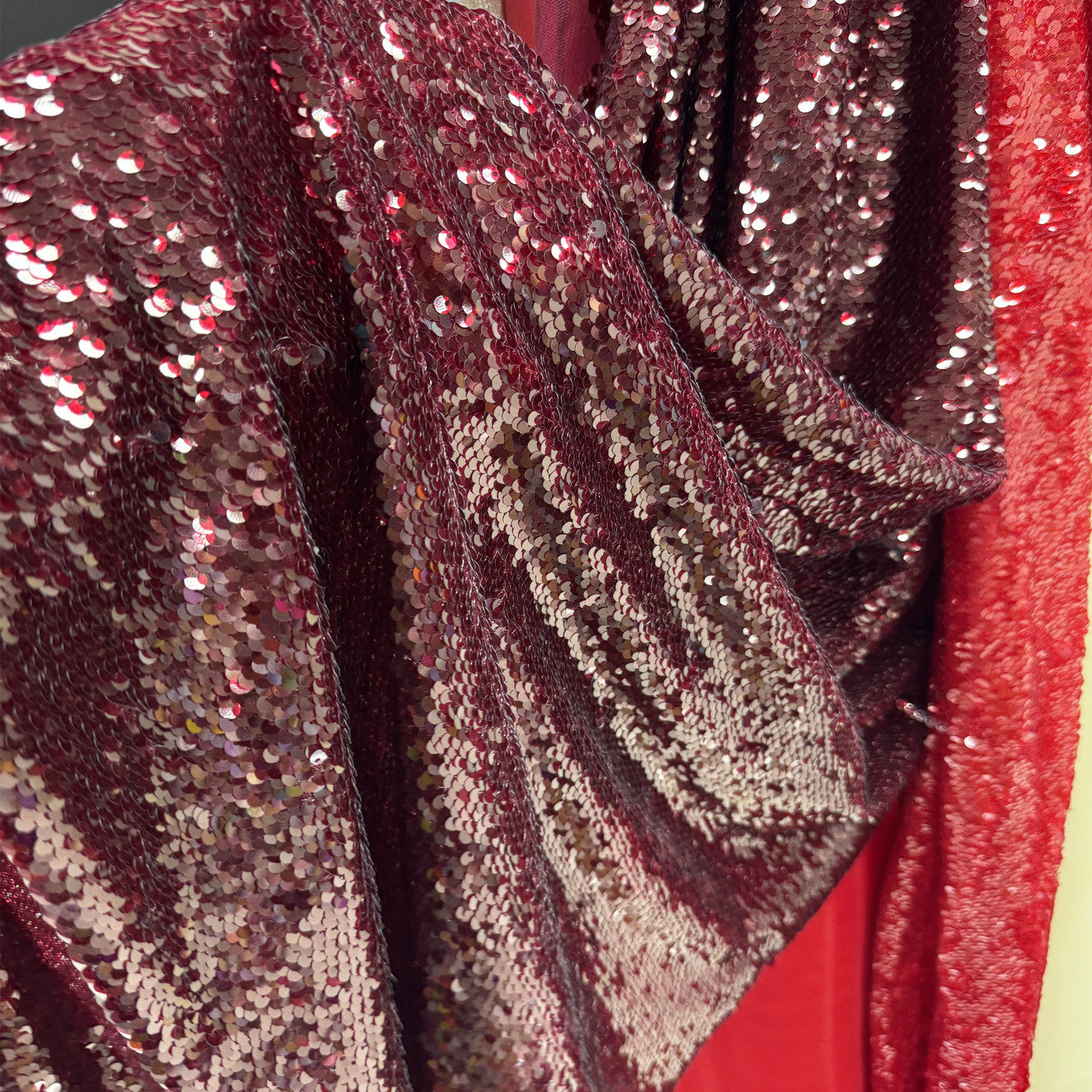 5mm Burgundy Full Sequin Embro - مراجعة Embroidery Net Dress وسعره