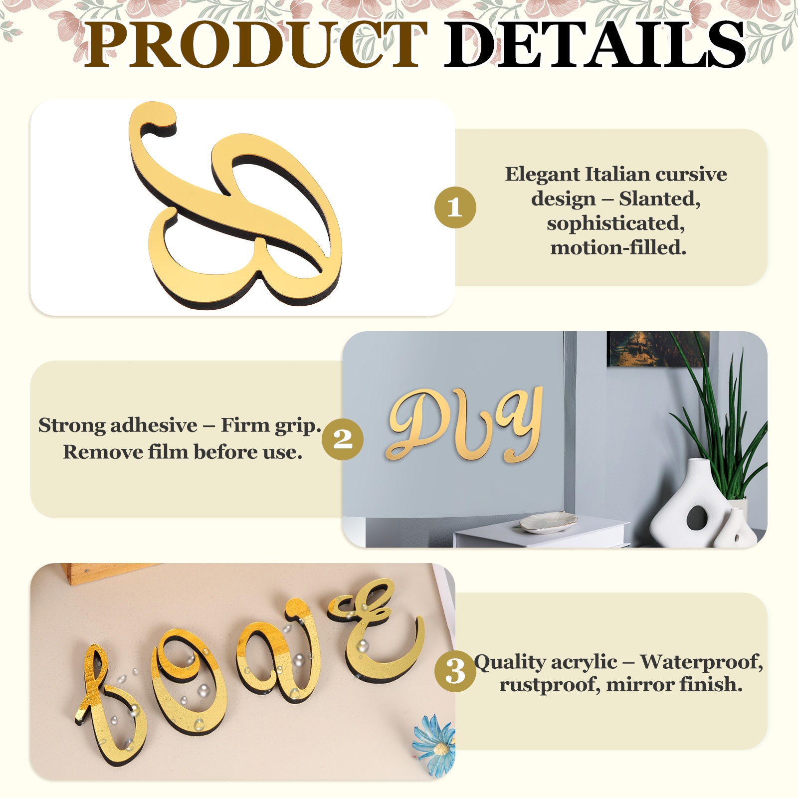 1pc 4 Inch 3D Acrylic Alphabet - مراجعة Embroidery Writing وسعره