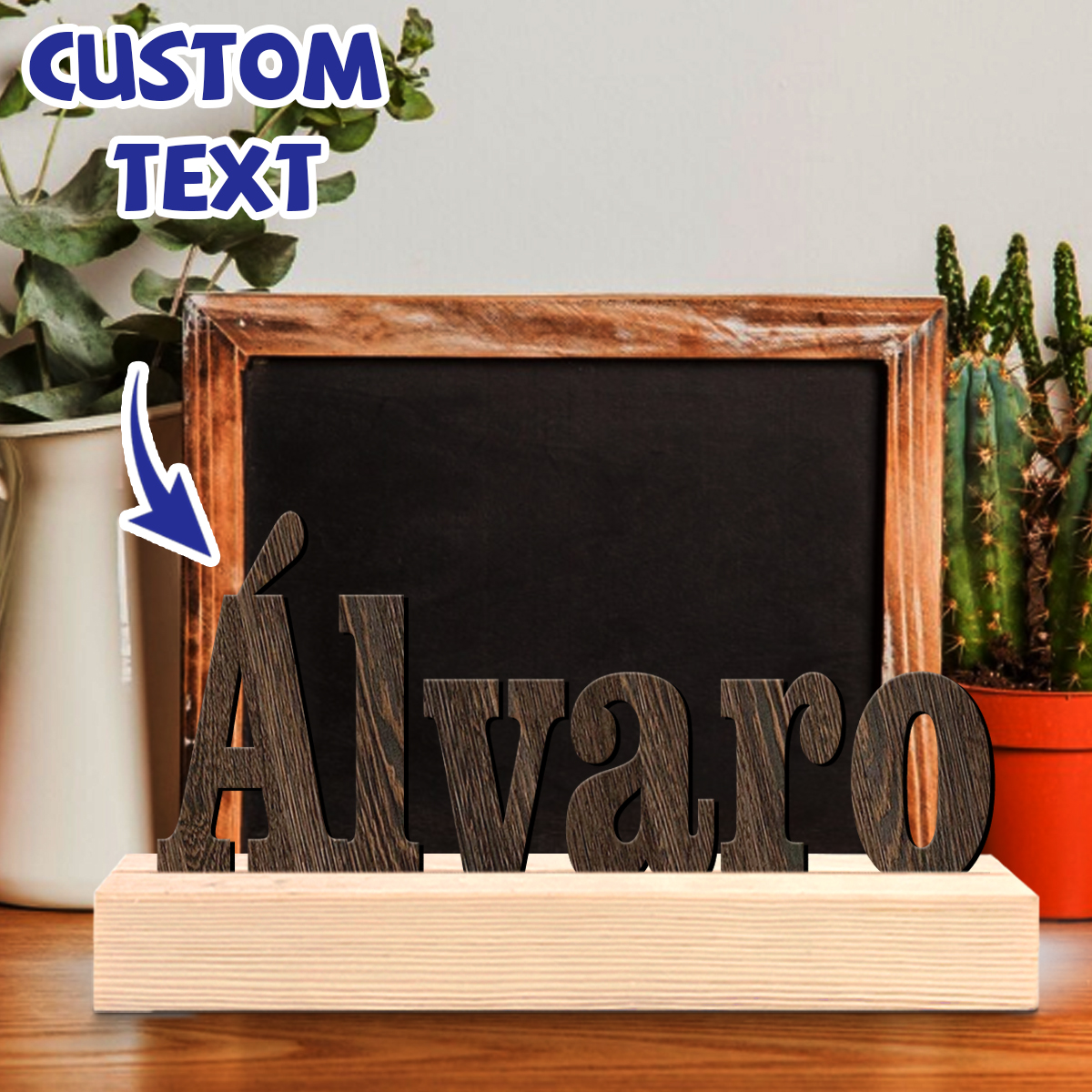 1pc Custom Wooden Name Sign Pe - مراجعة Embroidery Writing وسعره