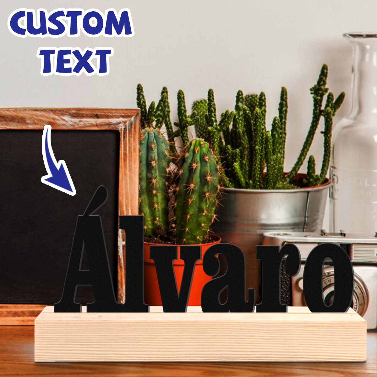 1pc Custom Wooden Name Sign Pe - مراجعة Embroidery Writing وسعره