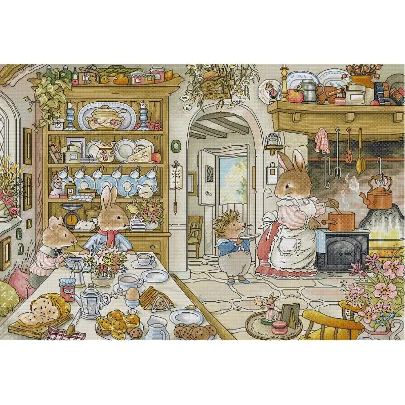 Rabbit's Kitchen Cartoon Anima - مراجعة Embroidery Kitchen وسعره