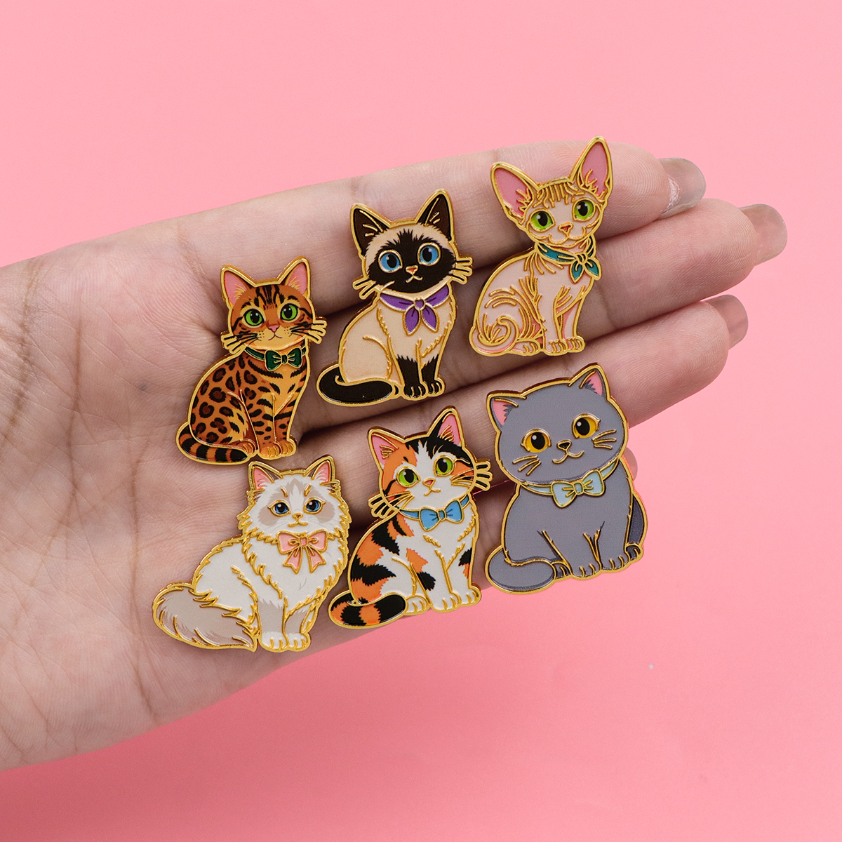 Flowers Enamel Pin Cartoon Cat - مراجعة Embroidery Illustration وسعره
