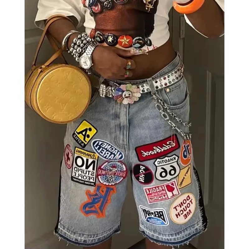 American Retro Denim Shorts Y2 - مراجعة Embroidery On Jeans وسعره