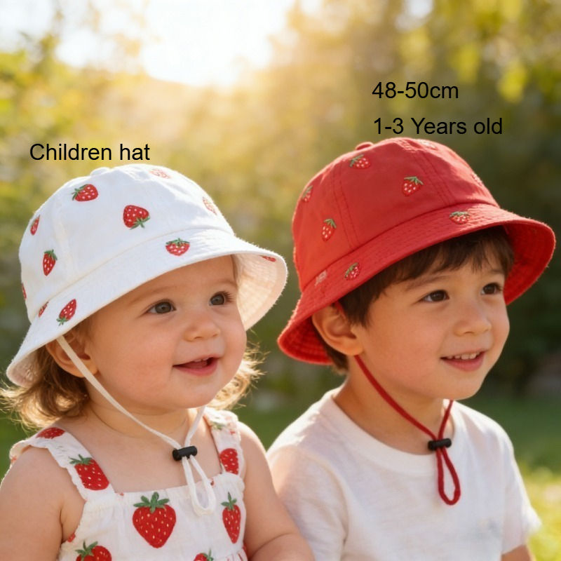Girl Fisherman Hat with Strawb - مراجعة Embroidery Cap وسعره