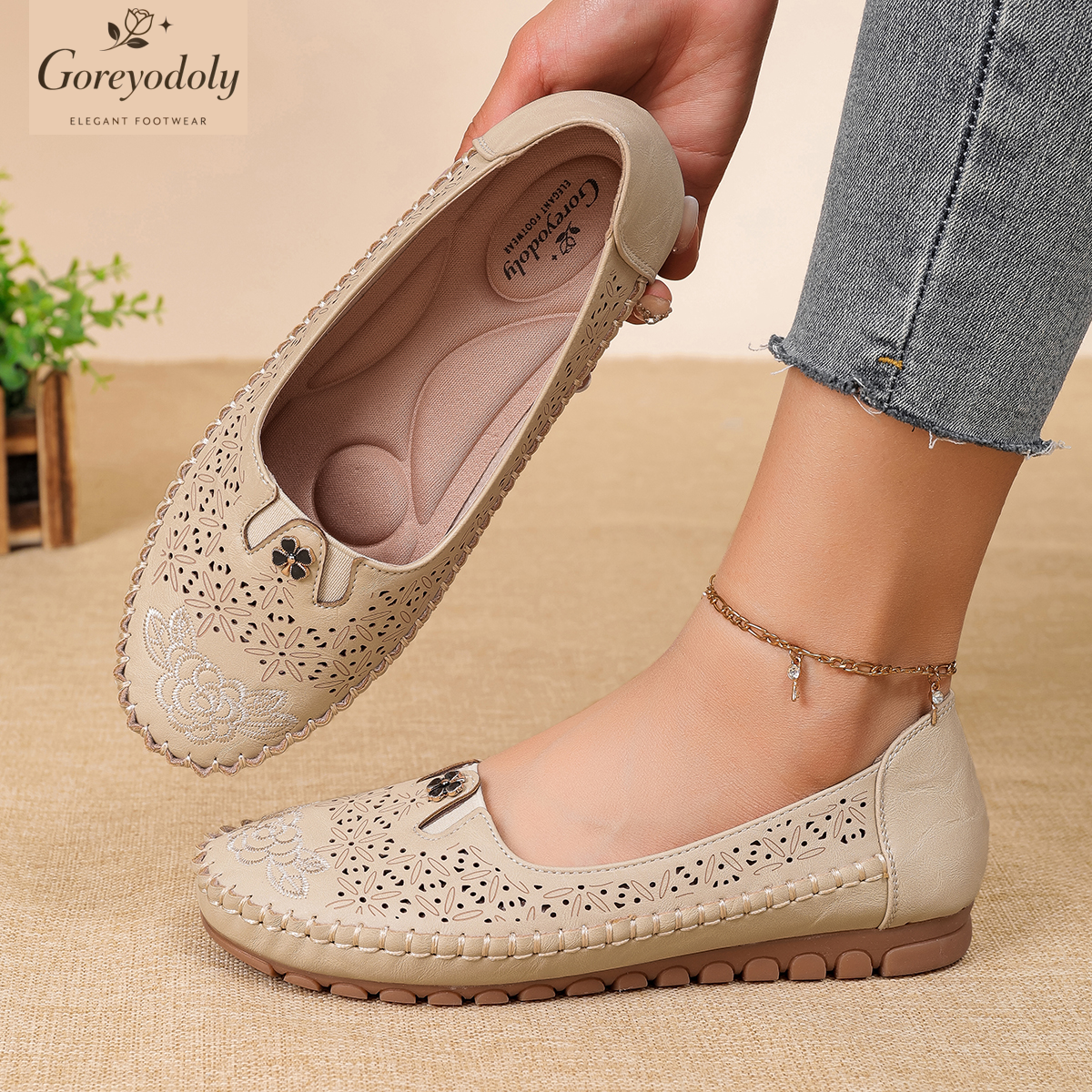 Goreyodoly women loafers flora - مراجعة Embroidery Ideas وسعره