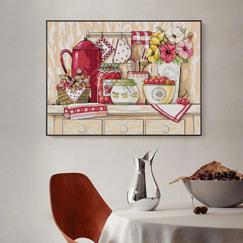 Cozy kitchen Counted and stamp - مراجعة Embroidery Kitchen وسعره