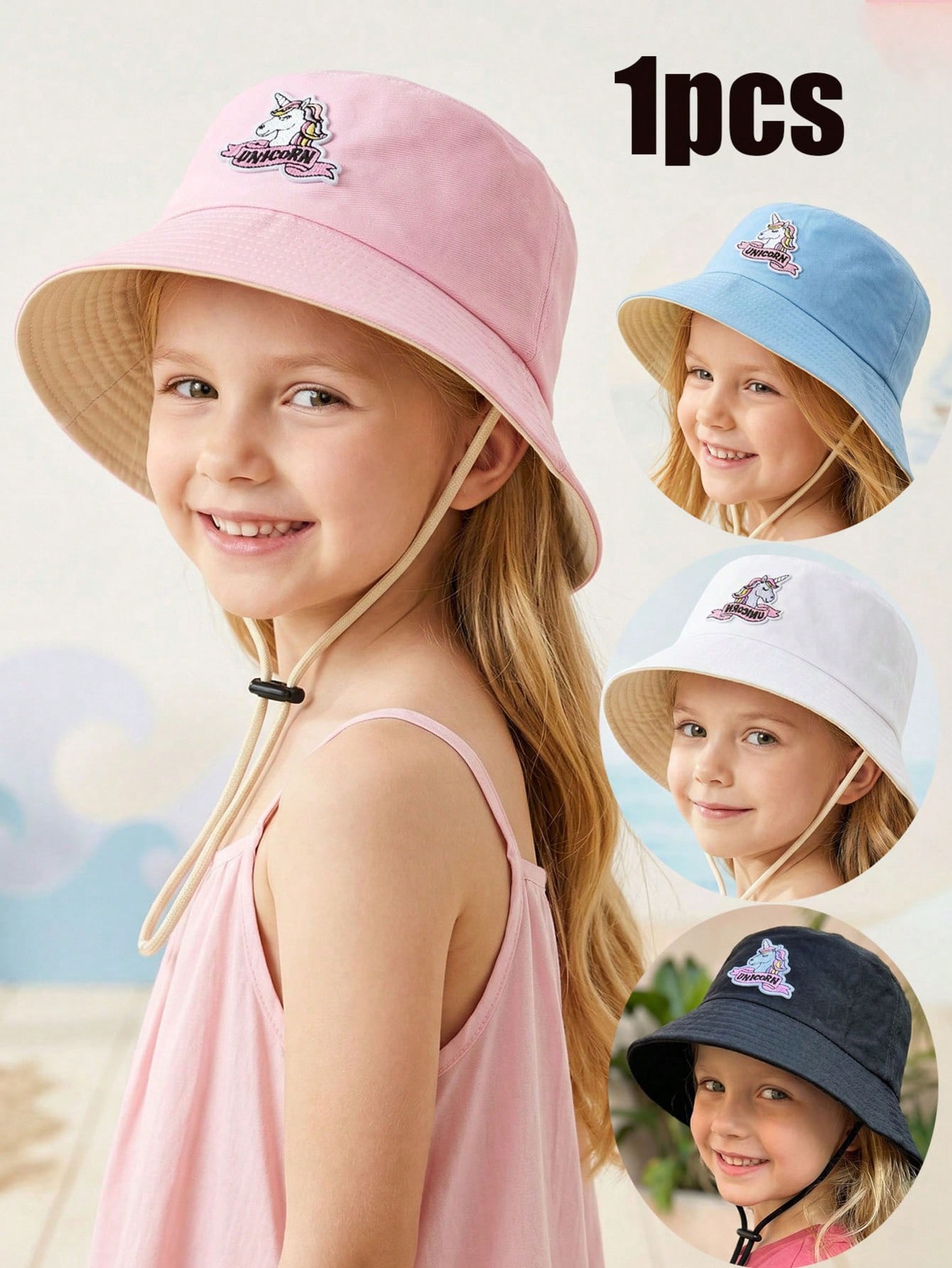 1pcs 2-6Y Girls Cartoon Unicor - مراجعة Embroidery Cap وسعره