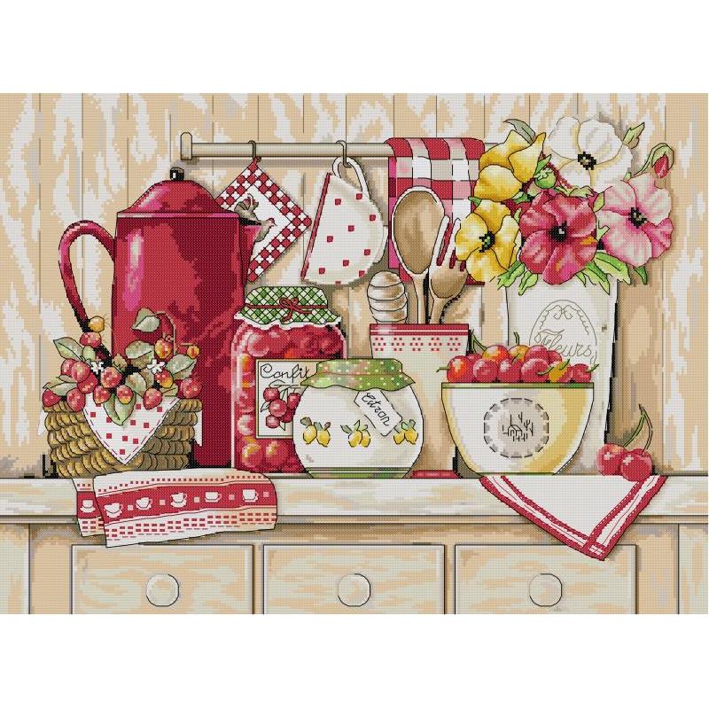 Still Life Pattern Cross Stitc - مراجعة Embroidery Kitchen وسعره