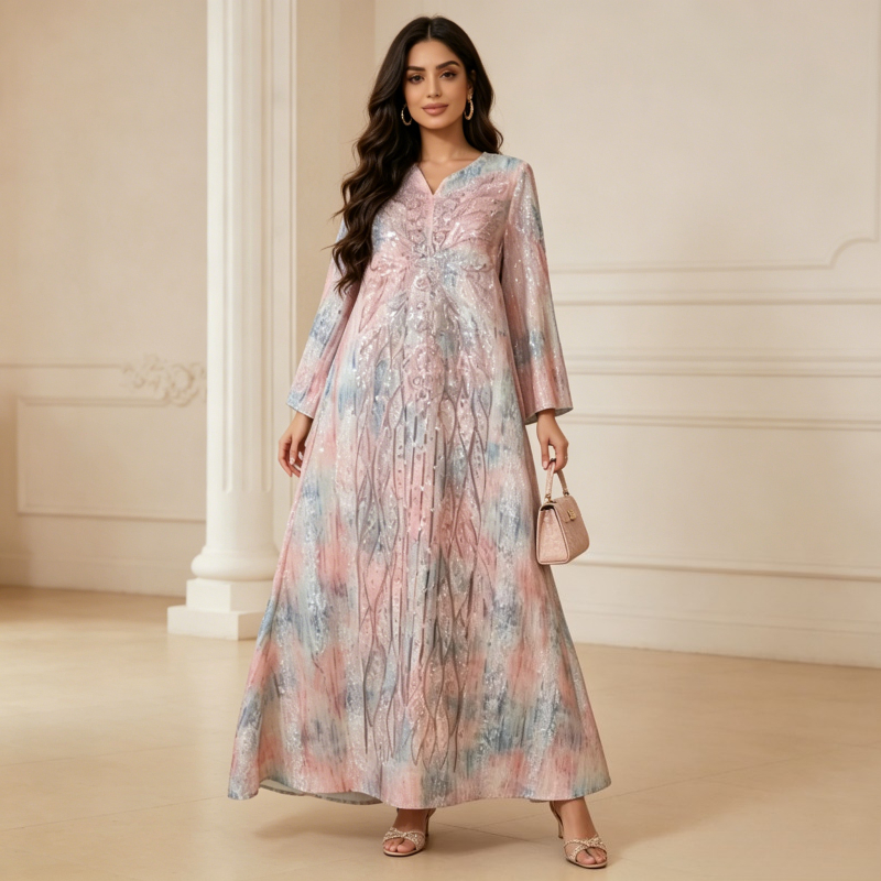 Muslim Women Party Dress Embro - مراجعة Embroidery Arabic وسعره