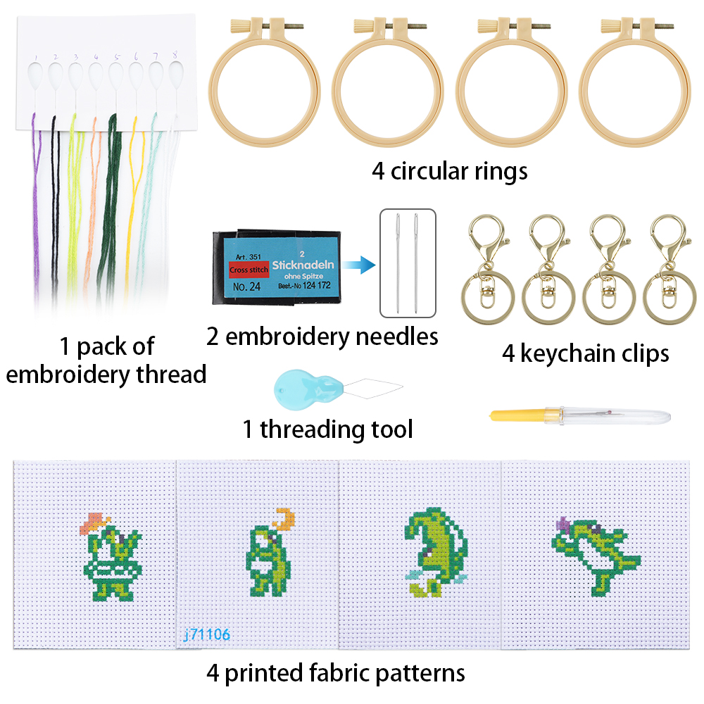 4pcs Embroidery Starter Kit DI - مراجعة Embroidery Needle وسعره