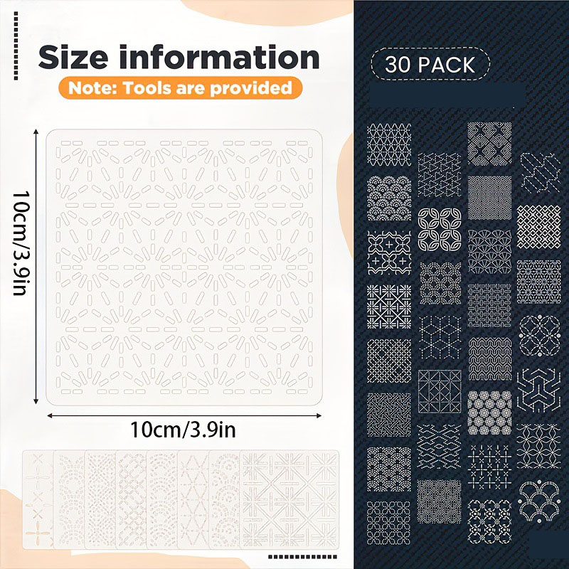 30Pcs Embroidery Templates DIY - مراجعة Embroidery Ideas وسعره