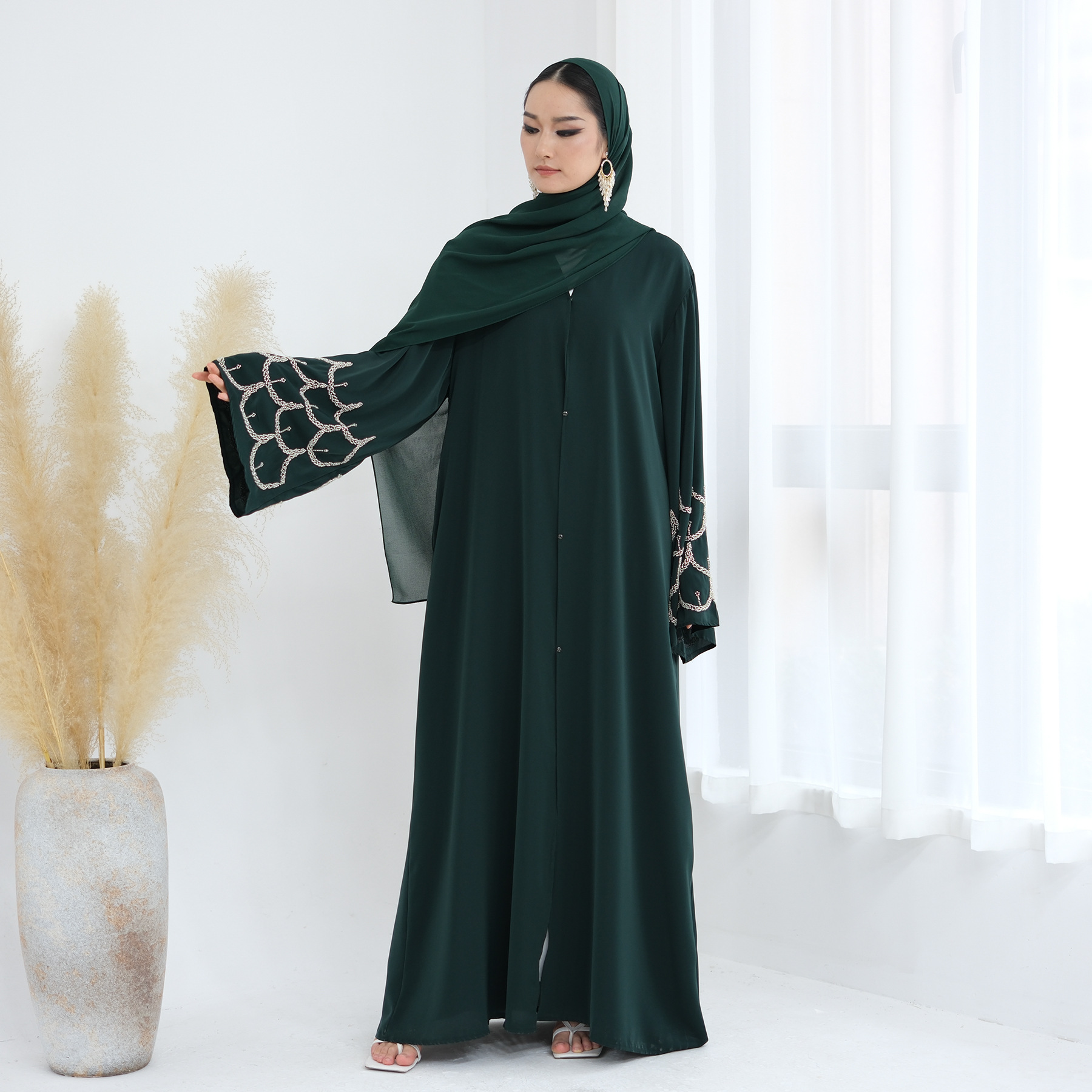embroidery Women Dress Abaya c - مراجعة Embroidery Arabic وسعره