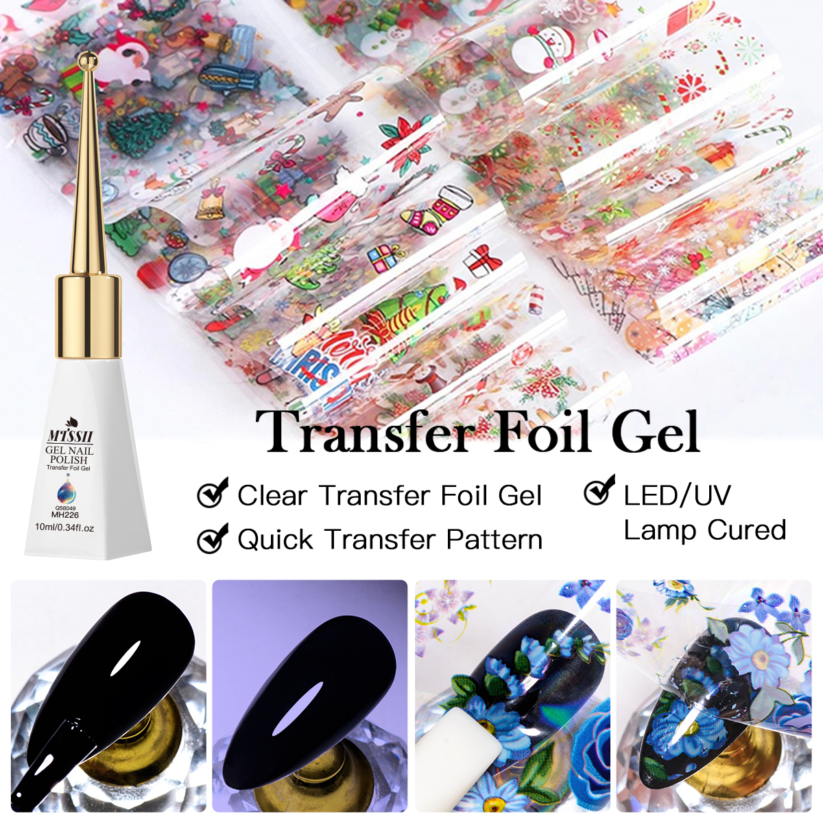 10ml Transfer Foil Gel Nail Po - مراجعة Transfer Paper Carbon وسعره
