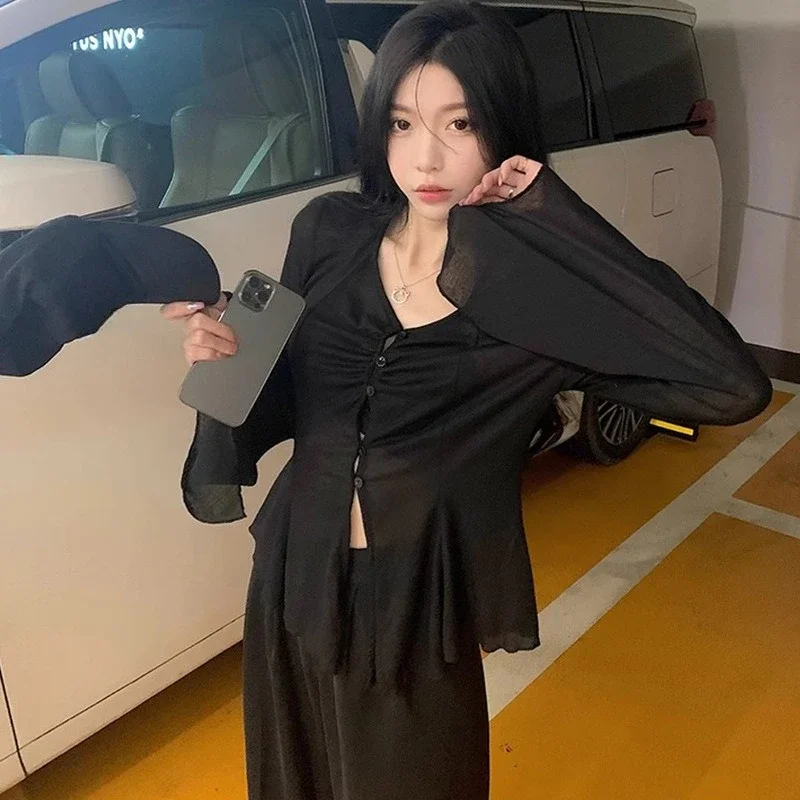 Sheer Flare Sleeve Blouse - Y2 - مراجعة Embroidery Shirt وسعره