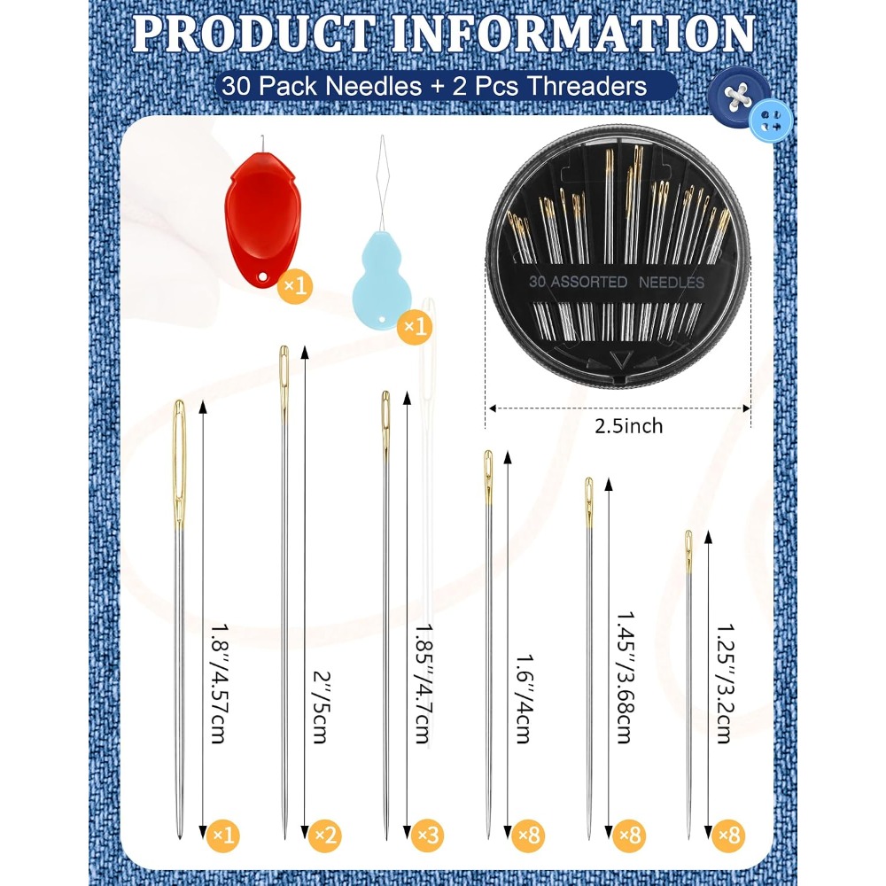 30-Count Steel Hand Sewing Nee - مراجعة Embroidery Needle وسعره