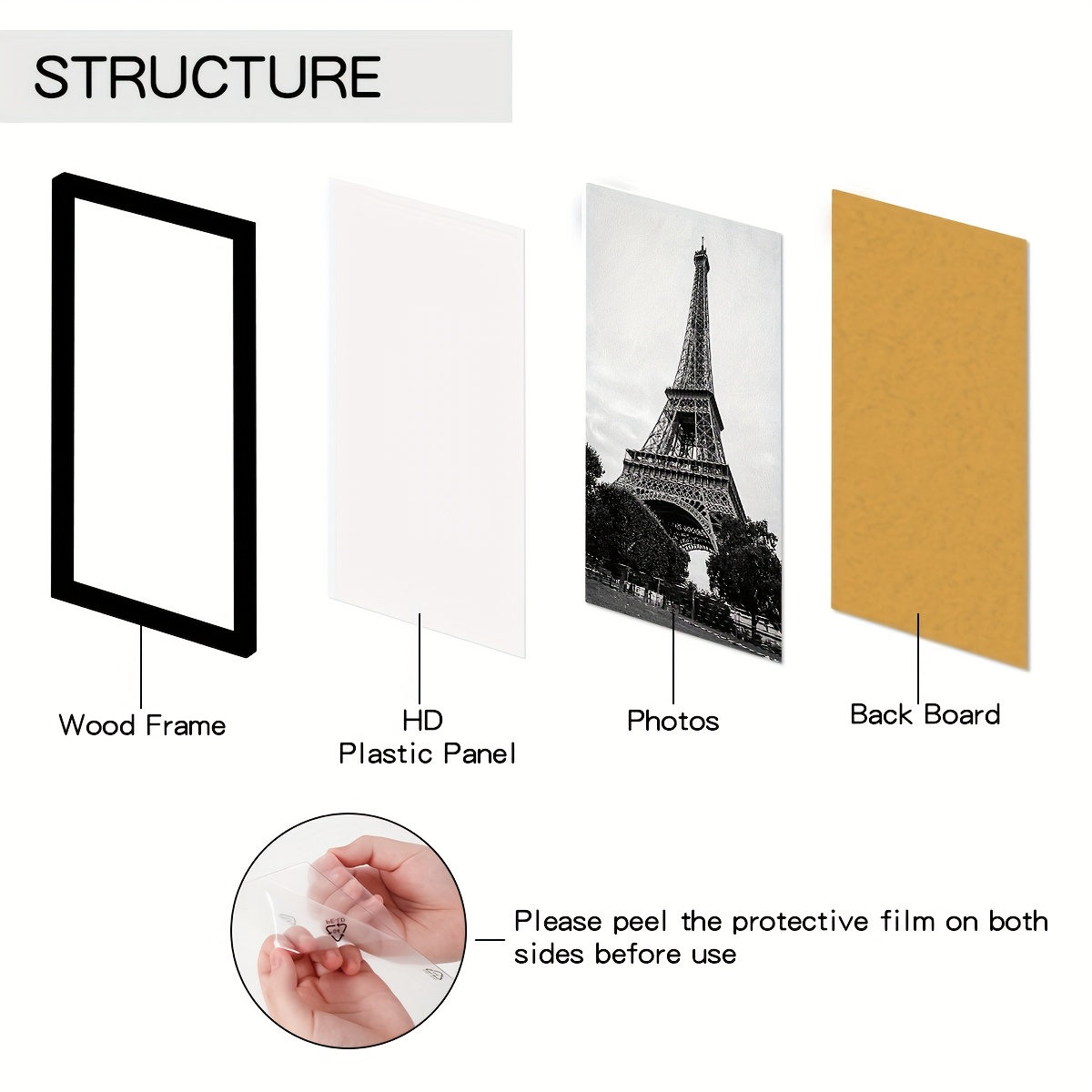 5-Piece Set A4 Black Wooden Ph - مراجعة Frame Display Wood وسعره