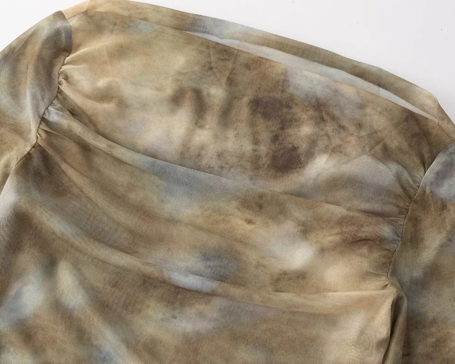 2025 Sexy Tie-Dye Print Ruched - مراجعة Embroidery Shirt وسعره