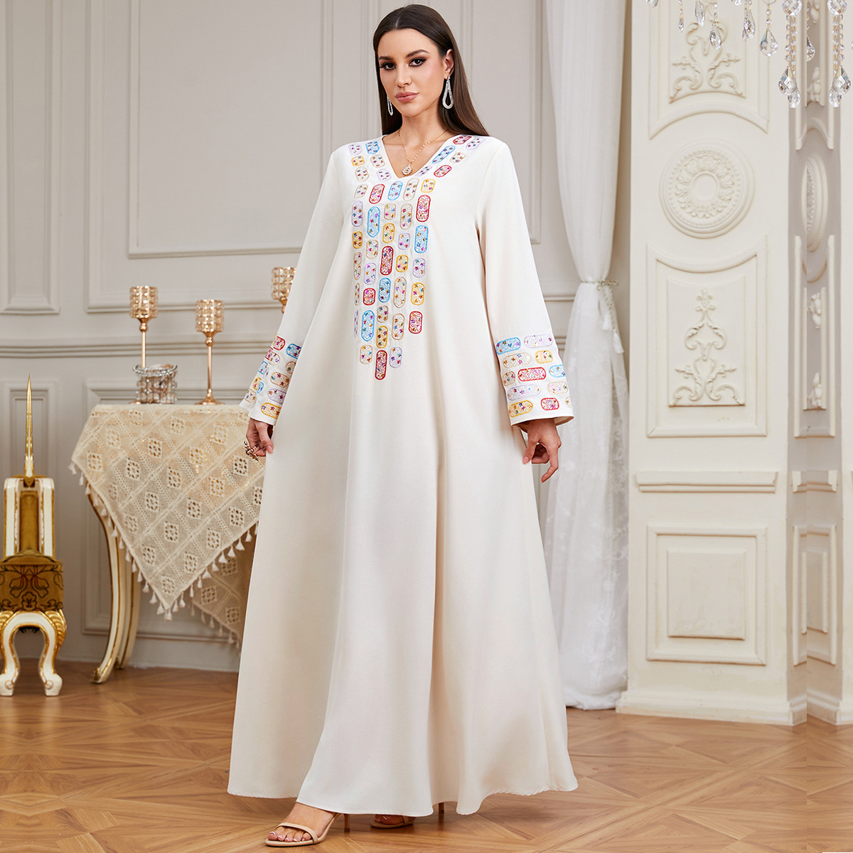 Dubai Dress Women Kaftan Eid A - مراجعة Embroidery Arabic وسعره
