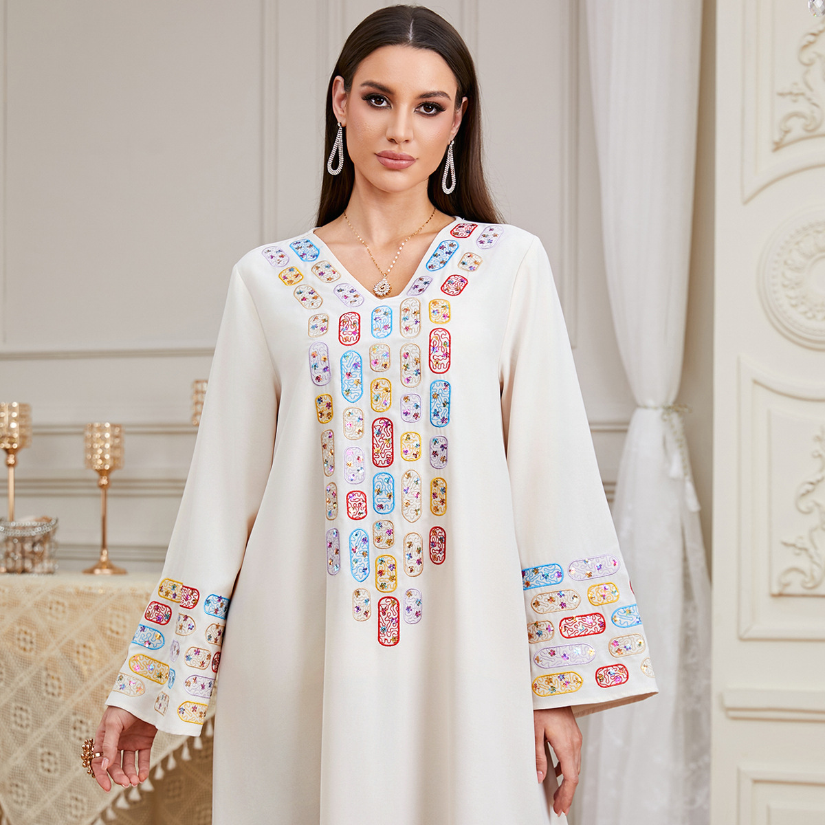 Dubai Dress Women Kaftan Eid A - مراجعة Embroidery Arabic وسعره