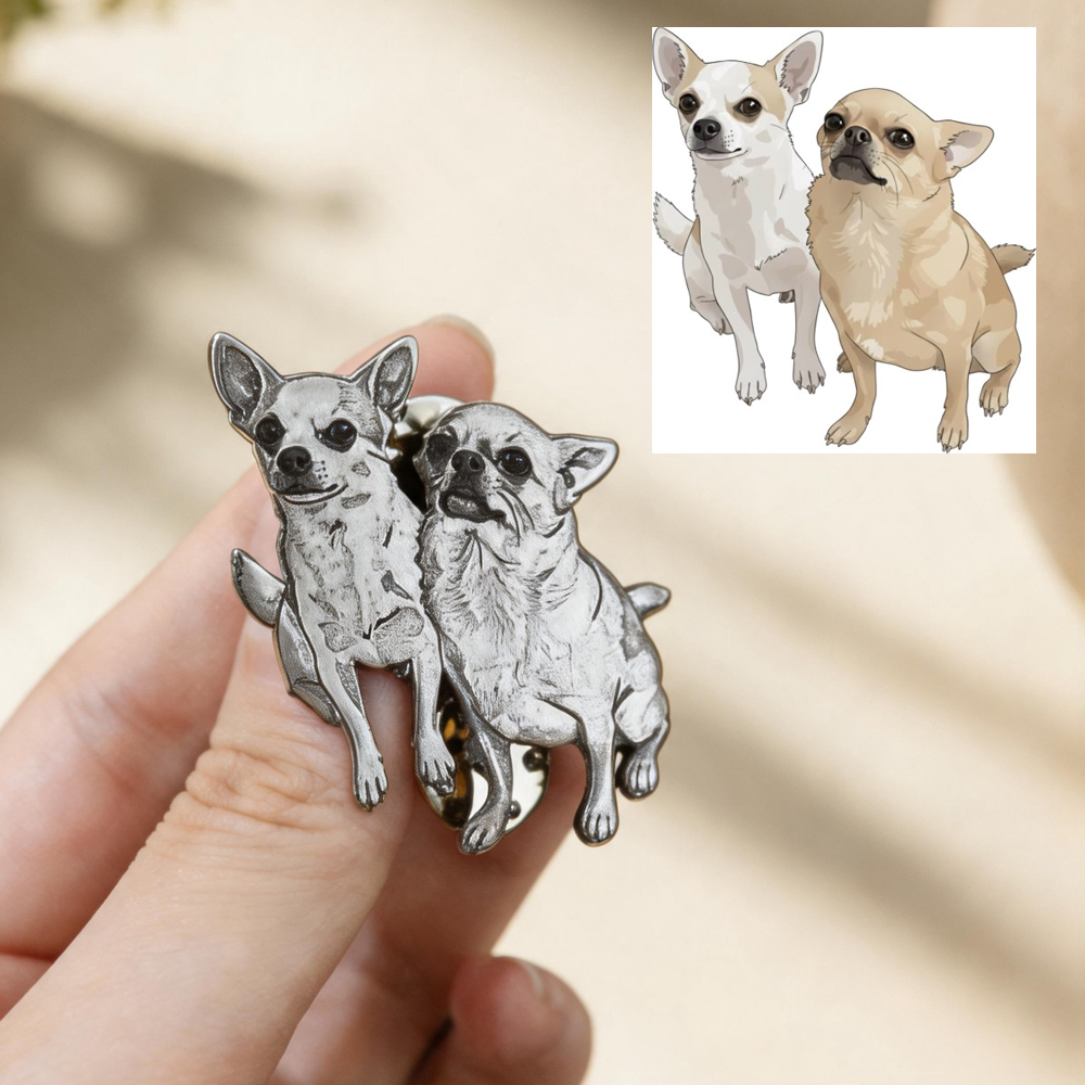 Custom Engrave Pet Photo Pins  - مراجعة Embroidery Illustration وسعره