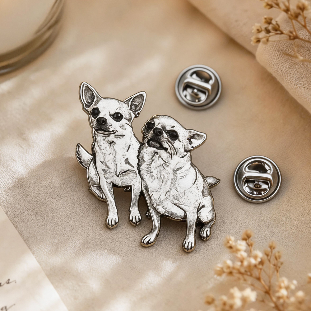 Custom Engrave Pet Photo Pins  - مراجعة Embroidery Illustration وسعره