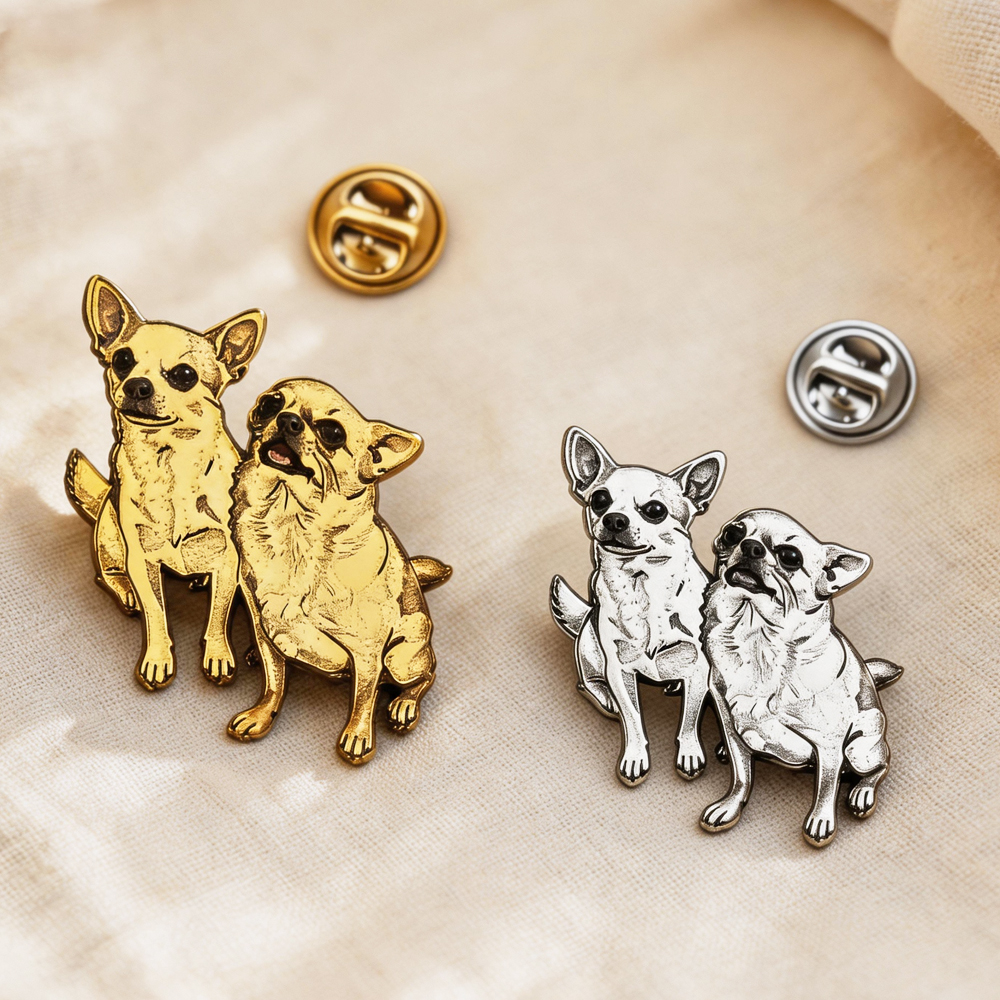 Custom Engrave Pet Photo Pins  - مراجعة Embroidery Illustration وسعره