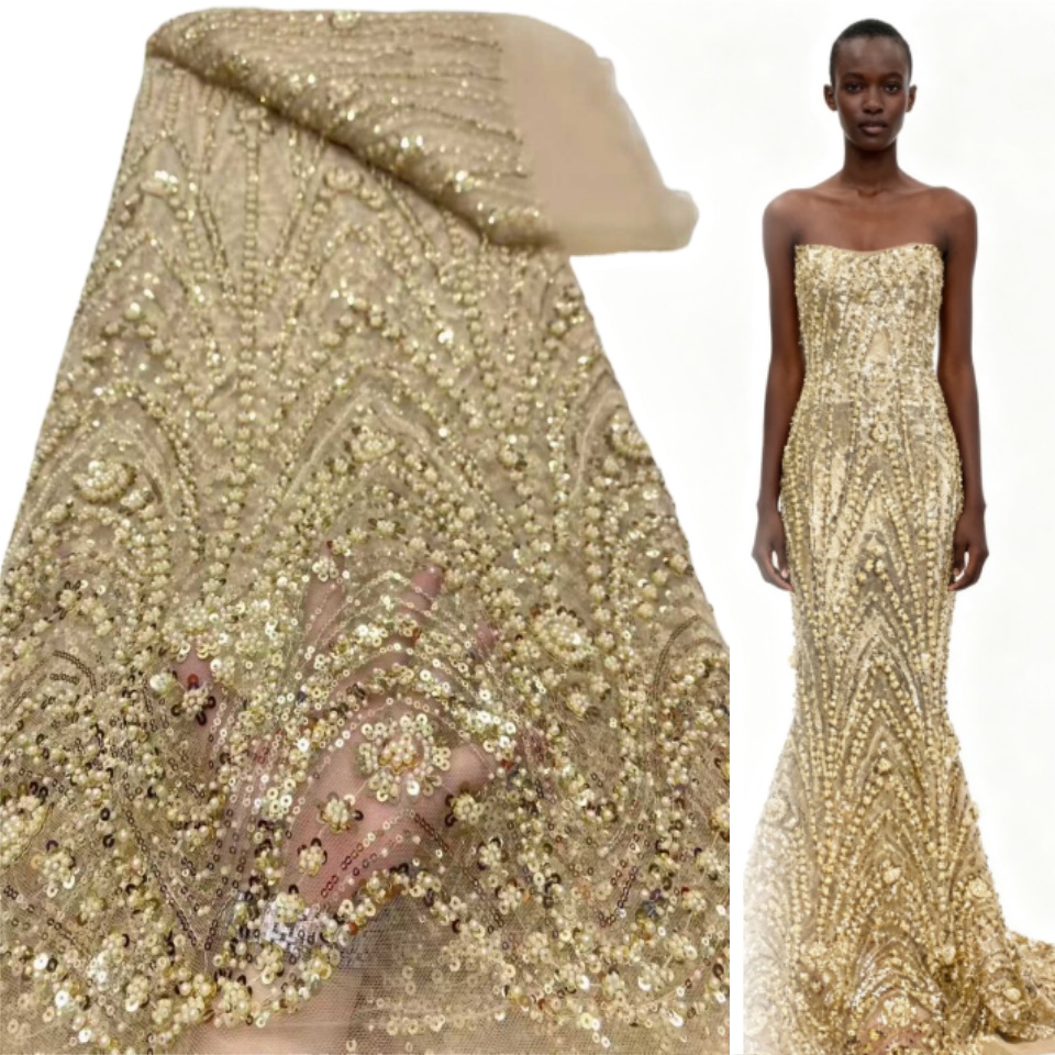 2026 African Nigerian High-Qua - مراجعة Embroidery Net Dress وسعره